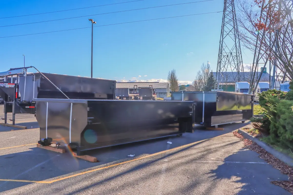 Roll-off dumpster ready for waste disposal at job site for Residential Dumpster Rental in Bordentown